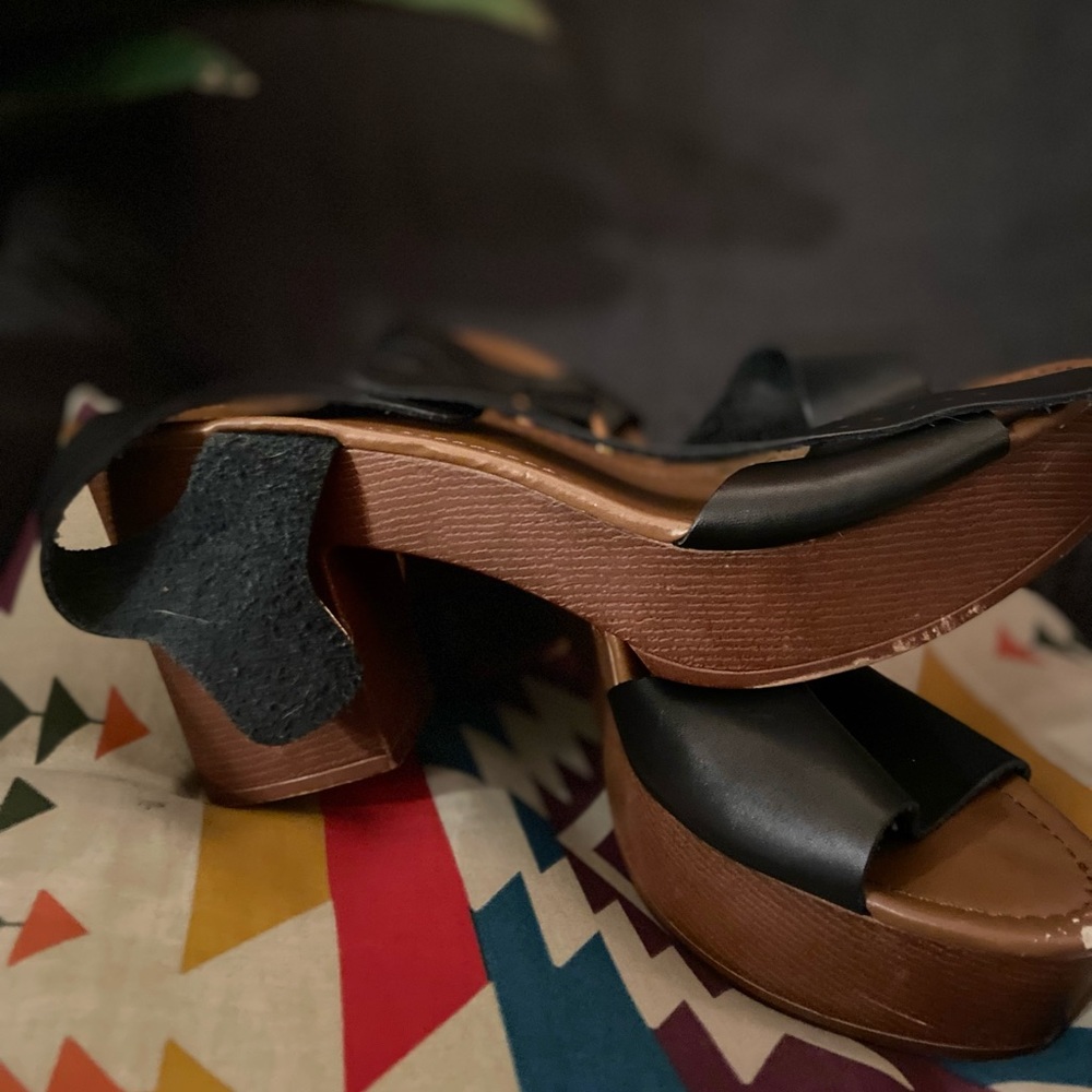 Black Wedge Sandal